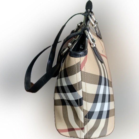 Burberry Nova Check Coated Canvas and Patent Leather Tote - Picture 7 of 13